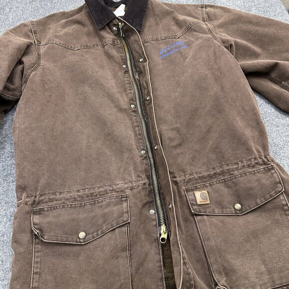 VTG Carhartt C52 CHT Duck Canvas Blanket Lined Chore Barn Coat Jacket XL TALL - Picture 4 of 13